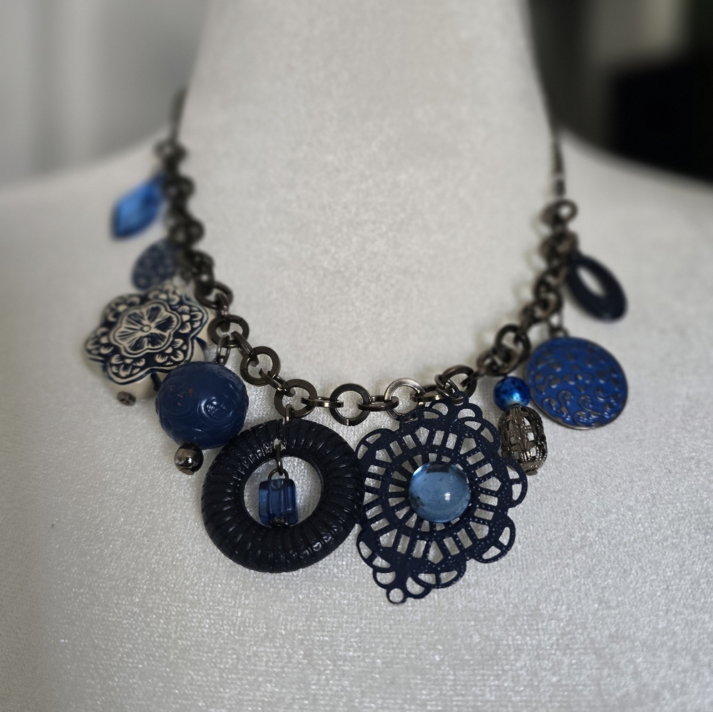 Handcrafted blue necklace